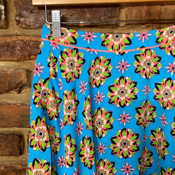 Flying Tomato Blue Neon Floral Print Stretchy Mini Skirt Women's Size Small - Picture 3 of 7